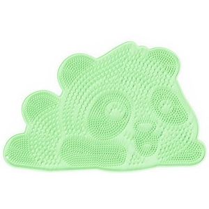 Siliconen voetenscrubber voor onder de douche, Siliconen douchevoetmat met zuignappen, veelkleurig(Green)