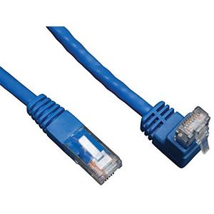 Tripp Lite N204-010-BL-UP Opwaartse hoek Cat6-Gigabit UTP Ethernet-kabel (RJ45 haaks nog top mannelijk naar RJ45-stekker), blauw (3,05 m)
