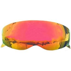 Motorhelm vizier lens, Helmvizier, Verborgen Helmschild Binnenlens Vizier Uv-Cut Helmgezicht Motorhelmschild Accessoires Onderdelen (Alleen for Goud-daggebruik)(Revo Deep Red-day Use Only)