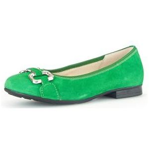 Gabor Klassieke ballerina's voor dames, platte schoenen, lichte extra breedte (G), groen 34, 38.5 EU