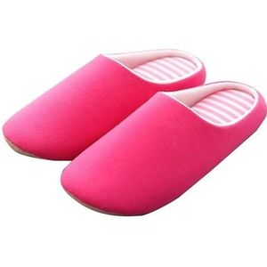 Winterwarme bontpantoffels for heren, paar antislip zachte schoenen for dames, comfortabele platte bodem for binnen (Color : Floor-Rose, Size : 38-39)