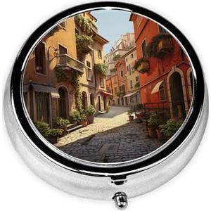 Ronde pillendoos draagbare medicijndoos voor reizen pillendoos, past zakken portefeuilles