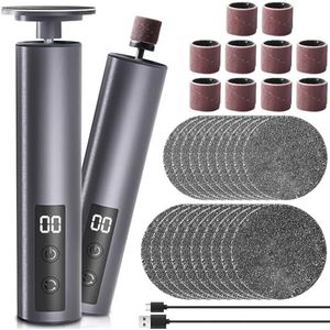2-in-1 eeltverwijderaar, elektrisch met 3 snelheden, USB-oplaadbaar, elektrische eeltverwijderaar voor voetverzorging en handverzorging, professioneel voetverzorgingsapparaat voor eelt verwijderen