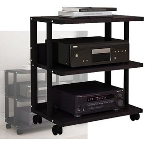 Media-opbergkast, 3-laags Verwijderbare Audiostandaard Mediaspelerstandaard Open Opbergrek For Thuis/kantoor/audiovideo/DJ/theater (Color : Black, Size : 50x40x75cm)