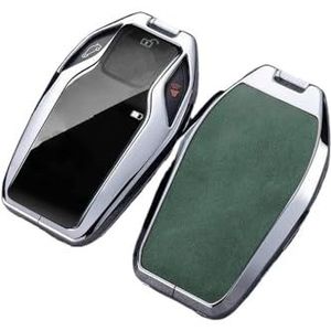 Autosleutelhangerafdekking Gegalvaniseerde Legering + Lederen Display Autosleutel Case Cover Voor BMW 5 7 Serie G12 G11 G30 G32 G31 I8 I12 I15 G01 X3 G02 X4 G05 X5 G07 X7 Sleutel Shell(Silver Grey)