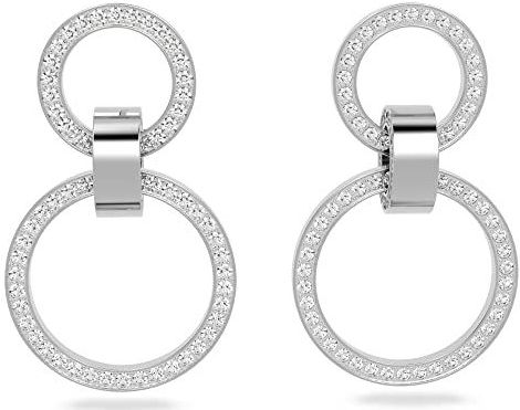 Swarovski Hollow Ringoorbellen, Wit, Rodium Toplaag