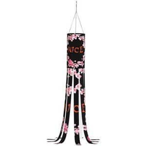 WURTON Delightful Slingers Mooie Bloemen Print Halloween Windzak Decoratie Vlag - Outdoor Heks Windzak Opknoping Teken