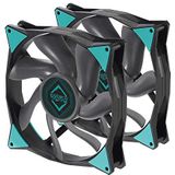 Iceberg Thermal - IceGALE ARGB 140 - Case Fan - Turquoise - 2 Eenheden, 500-2200RPM, 96 CFM