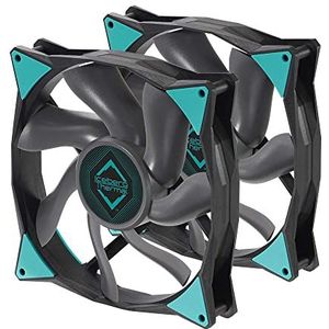 Iceberg Thermal - IceGALE ARGB 140 - Case Fan - Turquoise - 2 Eenheden, 500-2200RPM, 96 CFM