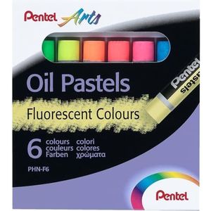 Pentel Fluorescerende oliepastels Set van 6 verschillende kleuren, PHN-F6