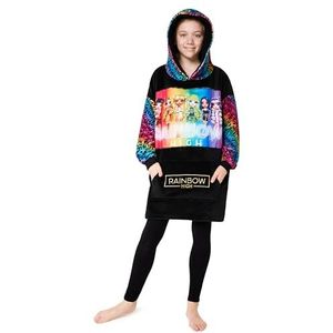 Rainbow High Hoodiedeken voor kinderen, meisjes, oversized knuffeldeken met mouwen, warme fleece capuchontrui, tiener, draagbare deken, hoodie voor meisjes, Meerkleurig, One size