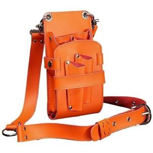 Kapperstas voor uitrusting Haarschaar Tas Clips Tas Kappersschaar Holster Tas Houder Koffer Met Heupriem Kapperstas(Orange)