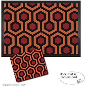 1art1 Patroon, Retro Shining Carpet Pattern Deurmat (70x50 cm) + Muismat (23x19 cm) Cadeauset