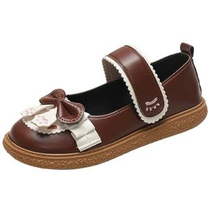 Klassieke mode leuke mooie Lolita-schoenen Dierenprint Meisje Loafer-Vrouwen-Vlinderknoop Mary-Jane-schoenen Lolita-stijl JK-Uniform Schoenen, bruin, 42 EU