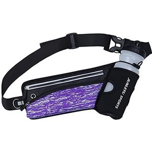 HUIOP Reflecterende hardloopriem Buitensporten Hydratatie heuptas met bidonhouder voor dames Dames heuptasje etui,reflecterende running waist pack