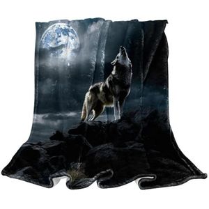 Gooi deken, zachte dekens en plaids, Wolf Moon Galaxy, 59x51 inch