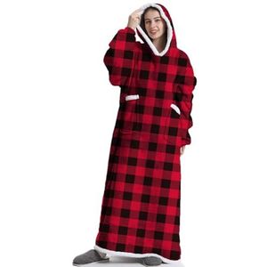 Boikey Oversized deken, hoodie, knuffeldeken met mouwen, oversized zachte deken, hoodie, sweatshirt, wollige flanel, tv-deken met mouwen, pyjama-deken, kerstarostijl