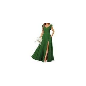 Korte thuiskomst jurken voor tieners met zakken vrouwen spaghettiband satijnen baljurk, Emerald Groen, 52
