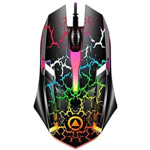 USB-muis met snoer, ergonomisch ontwerp Led-gamingmuis met 1200 dpi instelbare resolutie optische muis met 3 toetsen, ondersteuning voor laptop pc-desktop voor gamers Computermuizen (Scheuren)