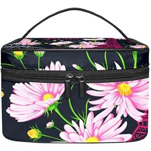 Parijs Zwarte Eiffeltoren Make-up Organizer Bag, Reizen Make-up Tas Organizer Case Draagbare Cosmetische Tas voor Vrouwen en Meisjes Toiletartikelen, Meerkleurig, 22.5x15x13.8cm/8.9x5.9x5.4in