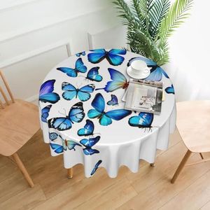 EdWal Tafelkleed met blauwe vlinderprint wasbaar keuken eetkamer tafelkleed buiten camping herfst tafelkleed