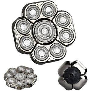 Vervangingshoofden voor baardscheerapparaten,Vervangende scheerhoofden voor mannen | Scheerapparaat voor lichaamshaar Extreme snelheid, universeel opzetstuk met 9 koppen en dubbele | Bittu