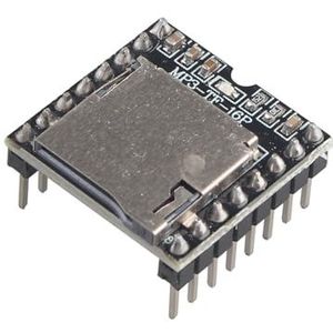 HALJIA DFPlayer Mini MP3-spelermodule 24-bit DAC-uitgang rechtstreeks aansluiten op luidspreker, ondersteuning TF-kaart, compatibel met Arduino Raspberry Pi enz.