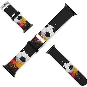 Gekleurde spatten met voetbal bal siliconen horlogebanden zachte horlogebandjes sport horloge polsbandjes horlogeband voor mannen vrouwen 42 mm/44 mm