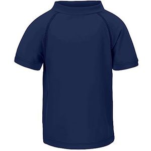 LACOFIA Jongens Zwemshirt Zonnebeschermend Kinderen UV Zwemkleding met Korte Mouw Sneldrogende Badmode Rash Guard Shirts Marineblauw 9-10 jaar