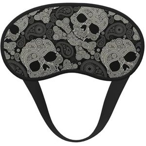WSHFFILO Skull Printed Blackout Sleep Mask Travel Eye Mask