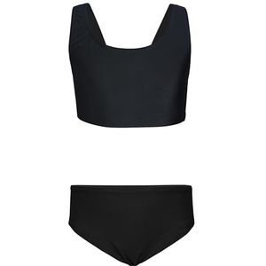 Aquarti Meisjes Sport Bikini Racer Bustier & Bikinibroekje, Zwart, 152