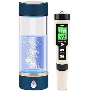 Digitale PH ORP H2 TEM Analyse Monitor Meter Atc Detector Generatie Waterstof Water Generator Fles (Color : H2 Pen Cup Blue)