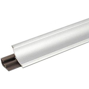 DQ-PP 2,5 m afdekstrip – aluminium zilver – 23 x 23 mm – pvc – gratis schroeven – keukenstrip werkblad, afdekstrip keuken, wandafsluitstrip, tafelbladlijst