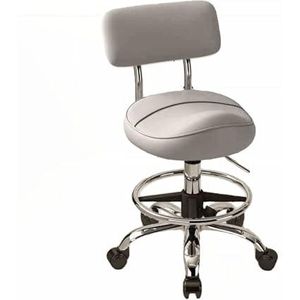 Zadelkrukstoel, PU Lederen Draaibare Verstelbare Rolkruk Met Rugleuning Verstelbare Hoogte 53-73cm, Ergonomische Rolstoel For Tandartsstylist Tattoo Artist(Color 3)