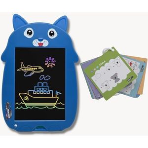 Magische leisteen, Mijn kleine hond, blauw, 20,6 cm + flashcards om te leren tekenen – tekentablet voor kinderen, magisch tablet, speelgoed voor kinderen van 2, 3, 4, 5, 6, 7 jaar, meisjes en jongens