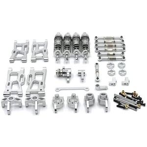 Metalen upgrade aangepaste onderdelen for WLtoys 144010 144001 144002 124017 124019 afstandsbediening auto(Silver)