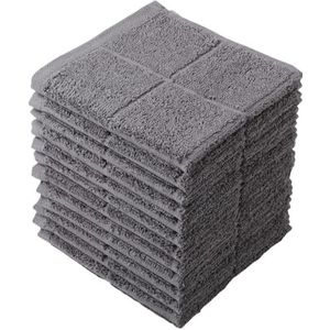 Glynniss Vaatdoeken keuken zeer absorberende vaatdoeken 100% katoenen vaatdoeken voor het afwassen, schoonmaken (12 stuks grijs)
