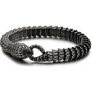 Mannen armband creatief ontwerp Dragon Snake schaal armband Trendy zwarte slang bot ketting armband sieraden