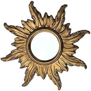 Lnxp Barok antieke wandspiegel zon in goud 56 x 56 cm ronde REPRO spiegel zon tijdloos design