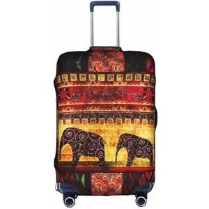 OdDdot Vee Hond Bloemen Print Stofdichte Koffer Protector, Anti-Kras Koffer Cover, Reizen Bagage Cover, Afrikaanse olifant patchwork, M