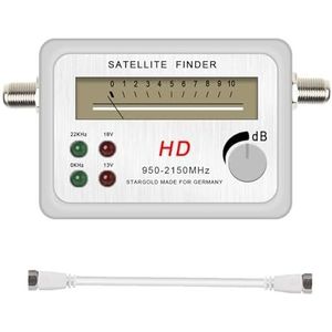Sat Finder TV HD Satellietzoeker Digitale signaalmeter Receptor for Dish LNB Direc signaalversterker Satfinder Veelzijdige toepassingen(Added White cable)