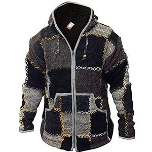 SHOPOHOLIC FASHION Heren wollen patchwork superwarm jack, Meerkleurig, XXL