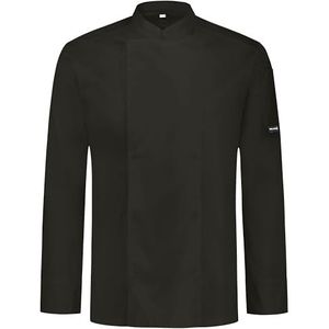 PALLTEX NORI LS Koksjas Unisex Koksjas Dames Koksjas Heren Zwart / Wit Kokkleding Professional Chef Uniform Lange Mouwen, zwart, XS