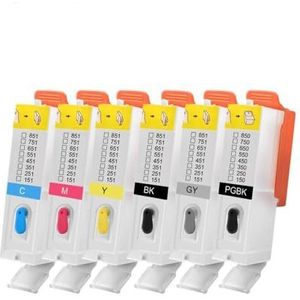 hJNGdU Inktcartridge CLI-451, CLI-451, compatibel met IP7240, MG5440, MG5540, MG6440, MG5640, MG5640, MX924, MX724, IX6840(PGBK K C M Y GY)