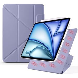 For ipad Air 11""(2024)/Air 4/5 10.9"",Magnetic Attachment Slim Trifold Cas Auto Wake/Sleep,Multi-Viewing Angles,Slim Light Shell Cover(Purple 2)