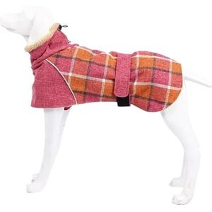 Hondenkleding Winter Dikke Warme Hondenjas for Kleine Grote Honden Reflecterend Winddicht Huisdierkleding Geruite Strom Sneeuw Hondenjas 3XL (Color : Pink, Size : XXL)