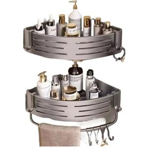 THEDAYBABY Niet geperforeerd aluminium badkamer hoekplank shampoo en cosmetica opbergrek keuken opbergrek muur gemonteerd (B-3 stuks)