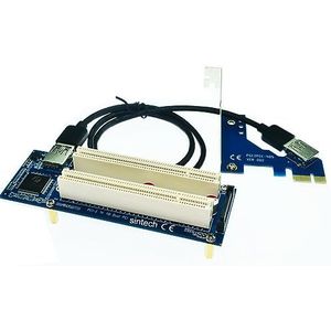 Sintech PCI-E Express X1 to Dual PCI Riser Extender Card with Low Profile Bracket