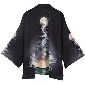 Heren Nachtkleding Kimono Mannen Badjas Print Dragon Nachtkleding Big Size Man Lange Mouw Zomer Gewaad Mode Aziatische Harajuku Kleding | gewaden