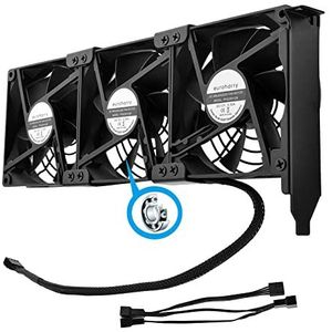 euroharry Grafische kaartventilator, PWM-ventilator, 3 x 92 mm, PCI-ondersteuningskoeler, GPU-ventilator, ondersteunt 5 V, 7 V, 12 V, ondersteunt interface-ondersteuning